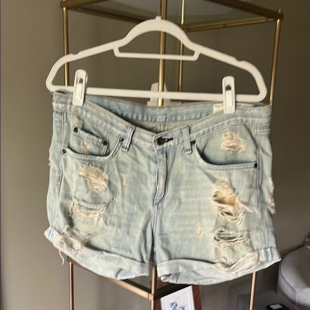 Rag and Bone Distressed acid wash Denim Shorts